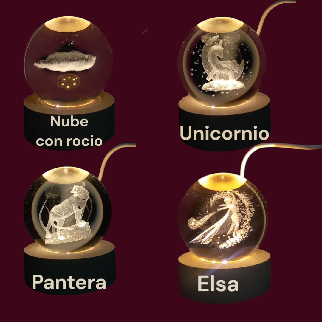 Esfera De Cristal Luz Led